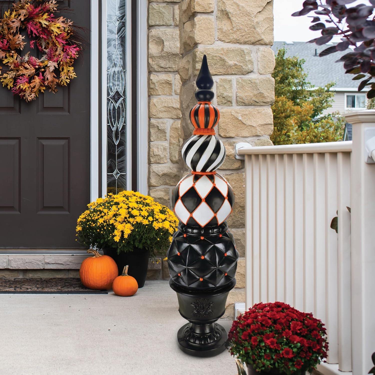 Haunted Hill Farm 4-Ft Tall Pedestal Topiary Halloween Decoration