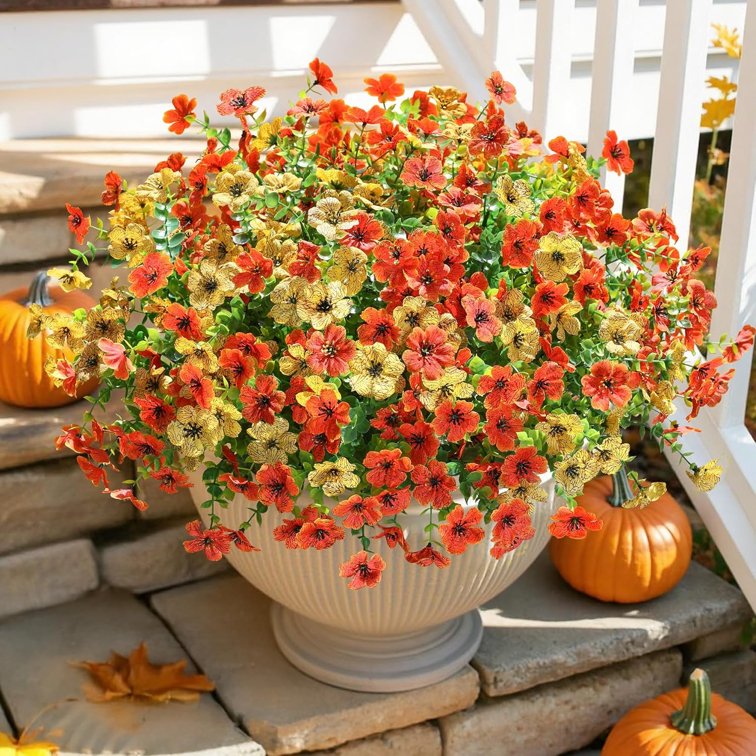 HyeFlora Artificial Fall Flowers Faux Mums Plants
