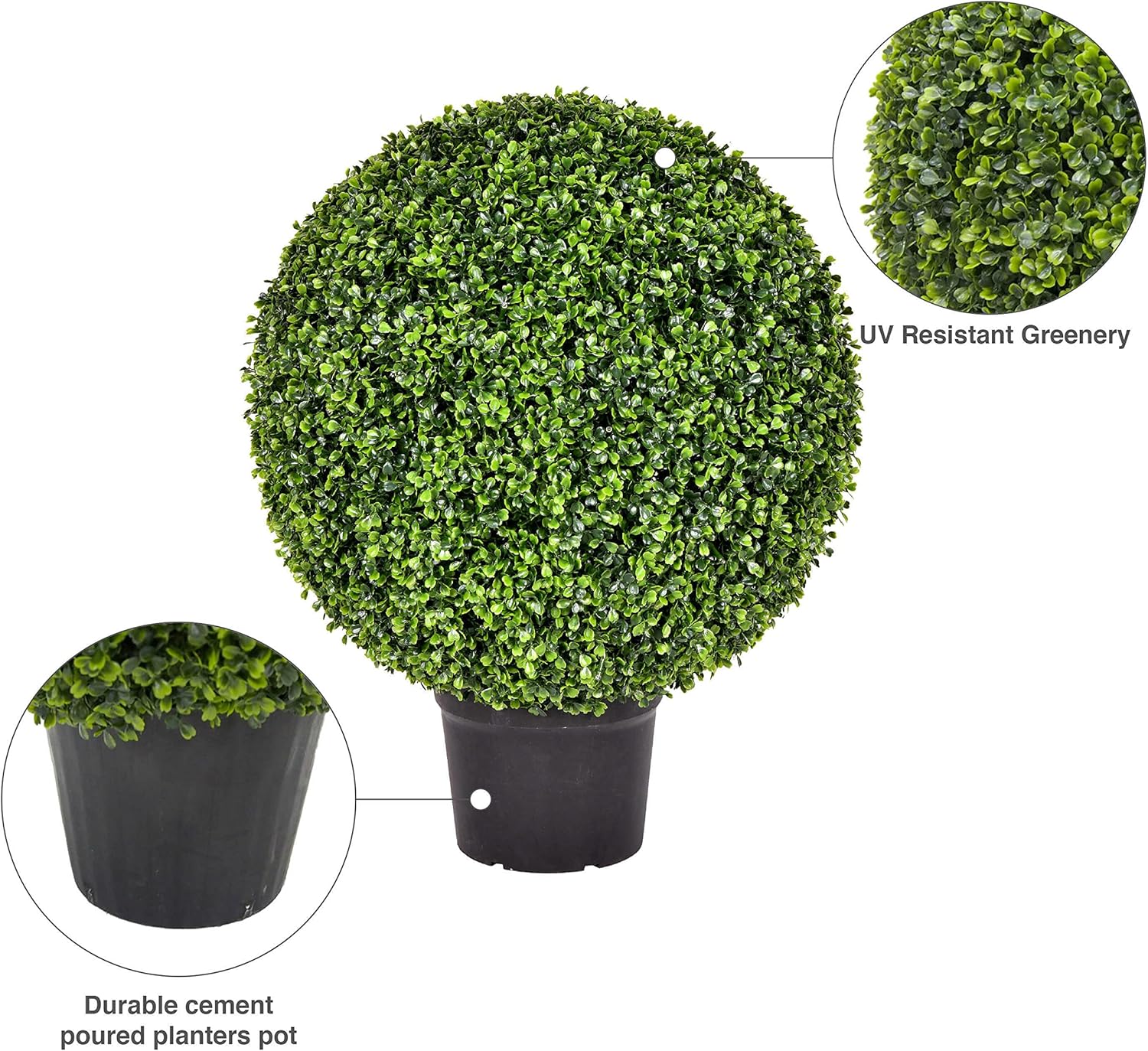 Vickerman 24 Inch Artificial Boxwood Topiary Ball