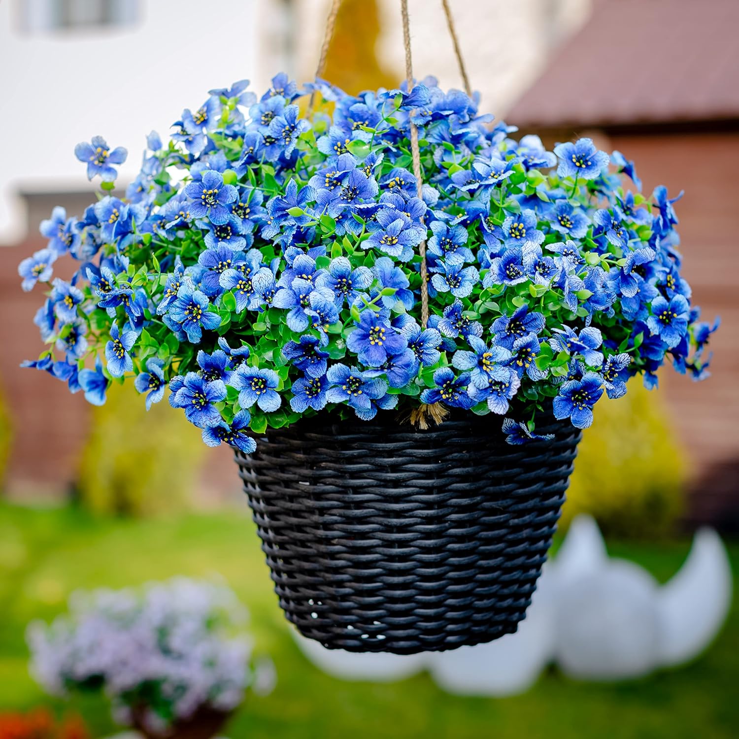 16 Bundle Artificial Flowers for Outdoor Decoration Blue