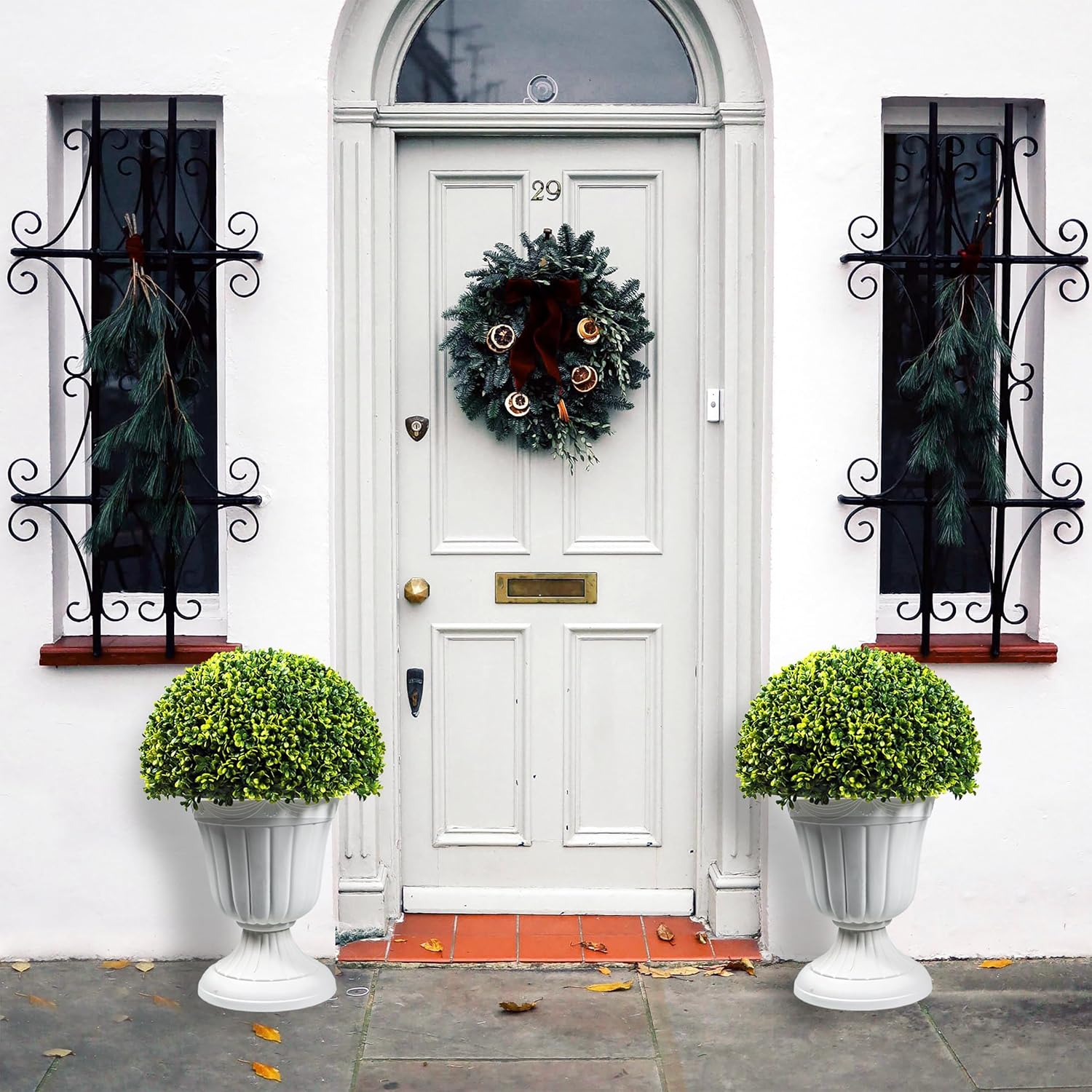 Sunnyglade 2 PCS 23 Inch Artificial Topiary Plant