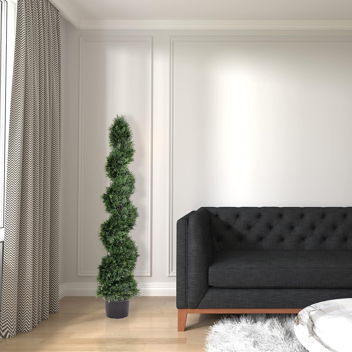 Vickerman Artificial Cedar Topiary Spiral Tree 5 Foot Tall