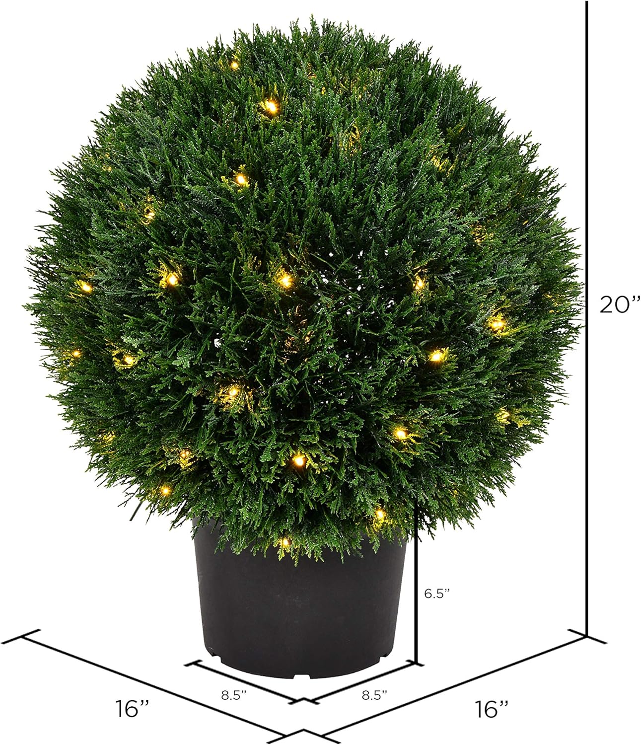 Vickerman 20 Inch Artificial Pre-Lit Topiary Ball