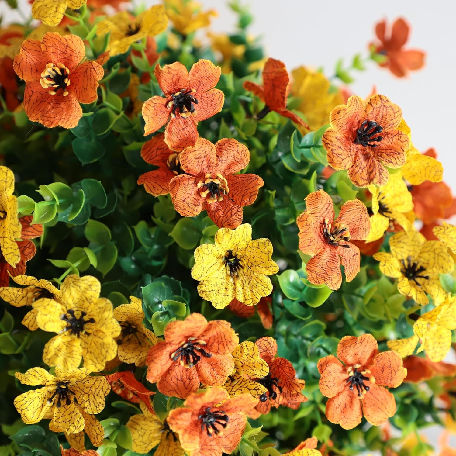 24In Artificial Topiary Ball Tree with Potted Faux Mums