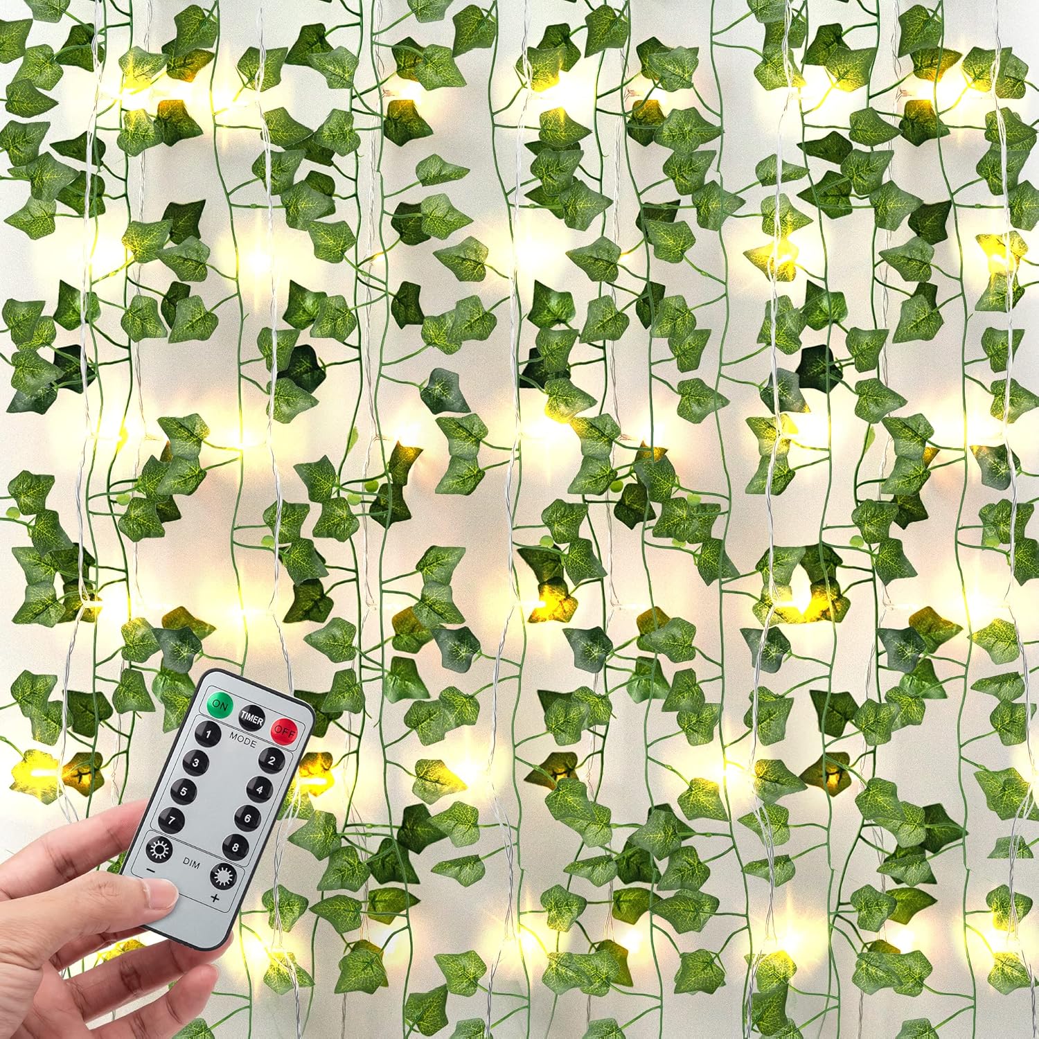 JACKYLED 84 Ft Artificial Ivy Garland with LED Lights