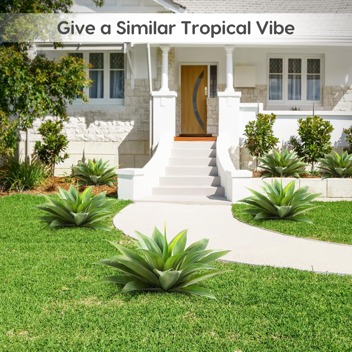 Velener Artificial Agave Plant Set 28 Inch UV Resistant