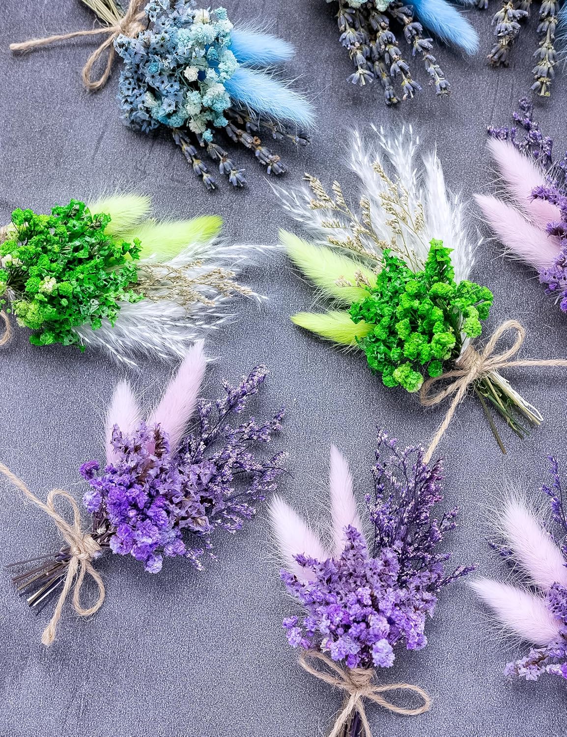Xins Convey Mini Dried Flower Bouquet Set 12 Pcs Blue