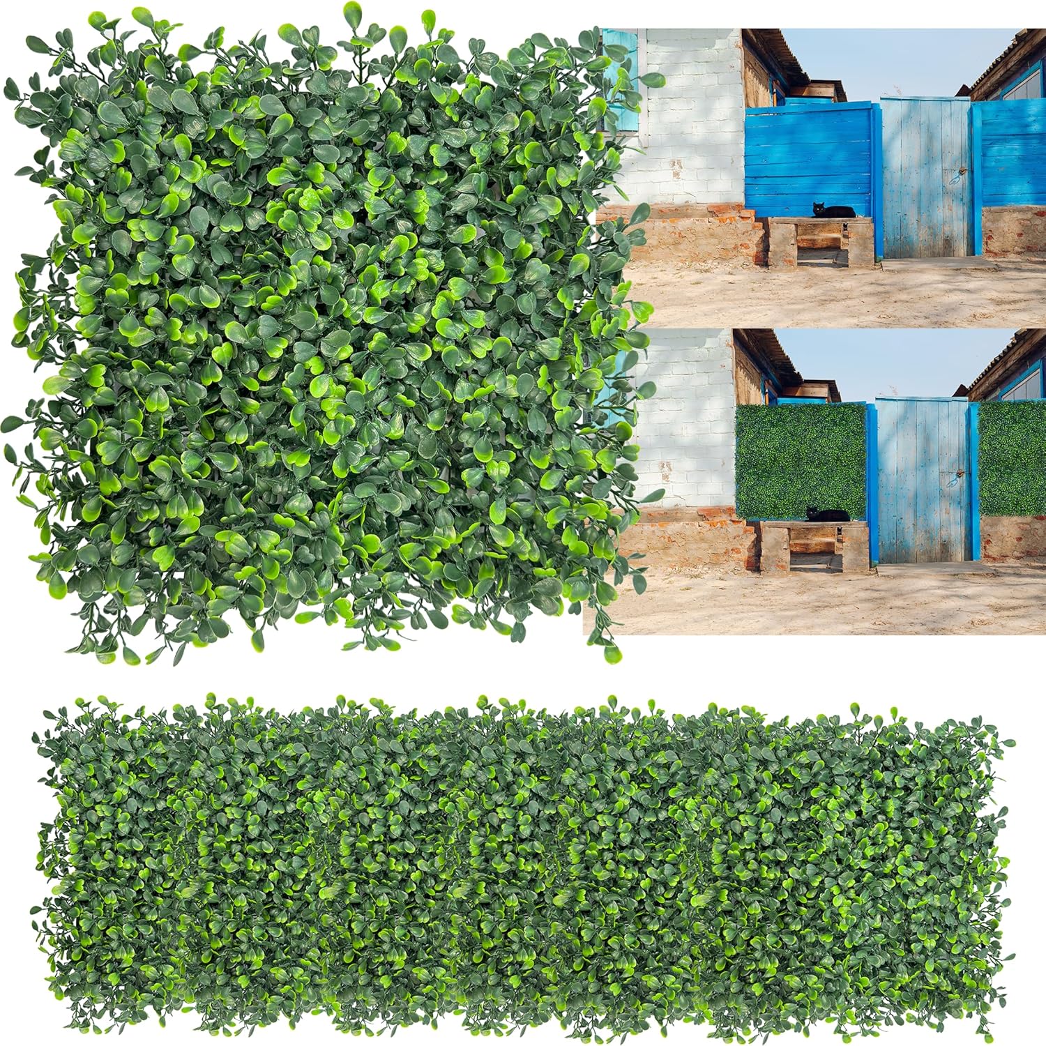 Artificial Grass Wall Backdrop 16P Boxwood Faux Green Wall Panels